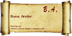 Buna Andor névjegykártya