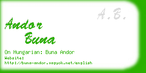 andor buna business card